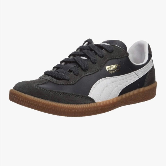 Puma Super Liga Men's Charcoal Gray Leather Sneakers Size 8.5 EUC - Picture 1 of 9